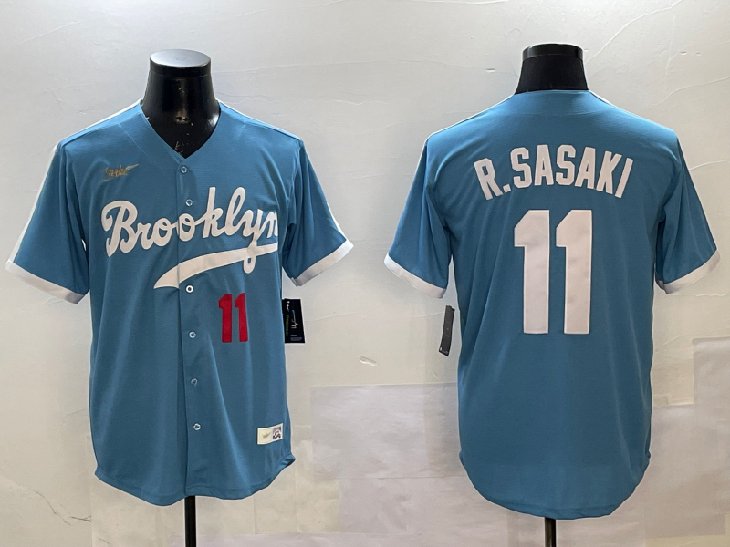 Men Los Angeles Dodgers 11 R Sasaki blue 2025 MLB nike jersey style 20